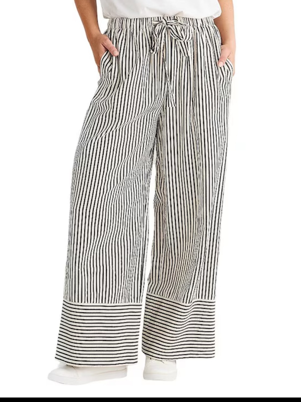 Brave + True Portia Striped Wide Leg Pant Small